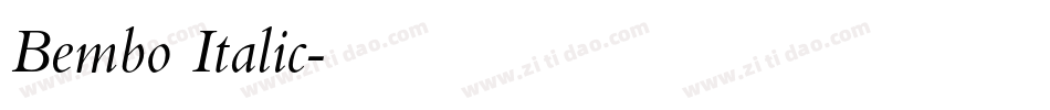 Bembo Italic字体转换
